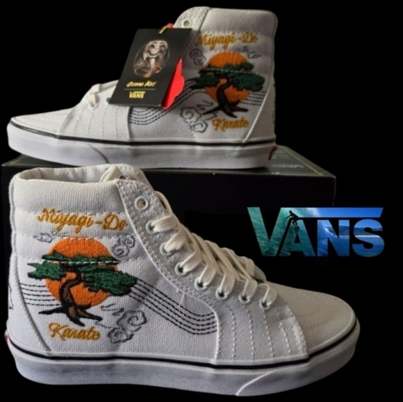 Vans Shoes - VANS  COBRA KAI SK8-HI Women 5 Miyagi Do LaRusso White canvas NWT 012026